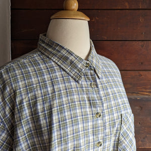 Y2K Vintage Plus Size Cotton Plaid Button Up Shirt