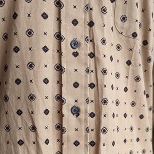Vintage Tan Brushed Cotton Button Up Mens Shirt