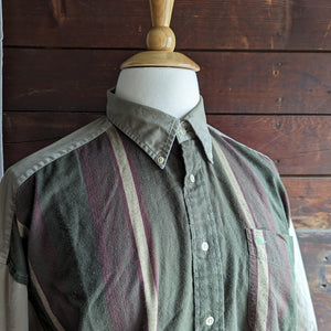 90s Vintage Twill and Flannel Button Up Mens Shirt