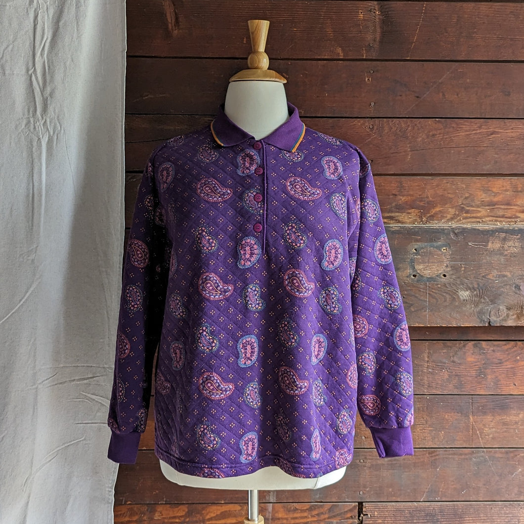80s/90s Vintage Plus Size Purple Paisley Sweatshirt