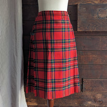 Load image into Gallery viewer, Vintage Scottish Wool Red Plaid Skirt
