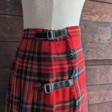Load image into Gallery viewer, Vintage Scottish Wool Red Plaid Skirt
