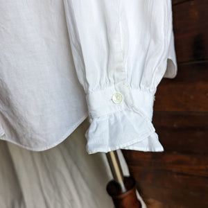White Cotton Pleat-Front Blouse