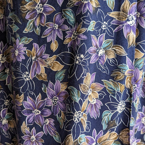 90s Vintage Floral Wrap-Front Skirt