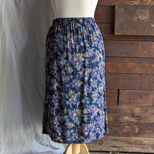 90s Vintage Floral Wrap-Front Skirt