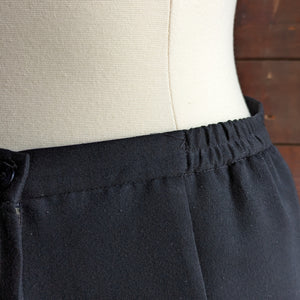 80s/90s Vintage Plus Size Black Polyester Maxi Skirt