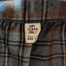 Load image into Gallery viewer, 80s Vintage Blue Plaid Wool Blend Wrap Skirt
