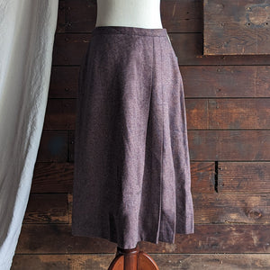 80s Vintage Purple Lined Wool Midi Skirt