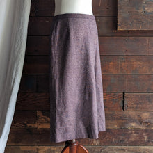 Load image into Gallery viewer, 80s Vintage Purple Lined Wool Midi Skirt
