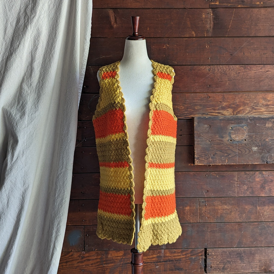 70s Vintage Funky Colorful Crochet Vest