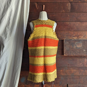 70s Vintage Funky Colorful Crochet Vest