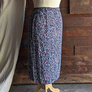 90s/Y2K Vintage Purple Floral Rayon Skirt