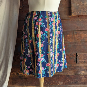 80s Vintage Plus Size Polyester Knee-Length Skirt