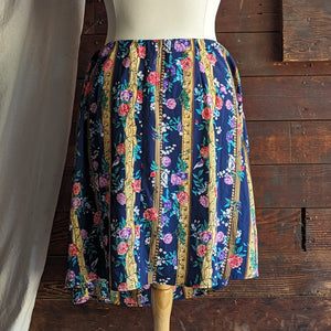 80s Vintage Plus Size Polyester Knee-Length Skirt