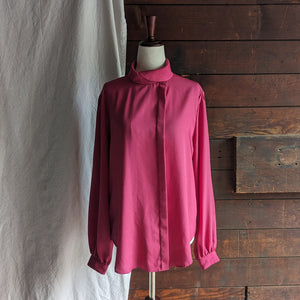 80s Vintage Berry Polyester Blouse