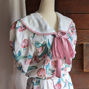 Vintage Tulip Print Sailor Dress