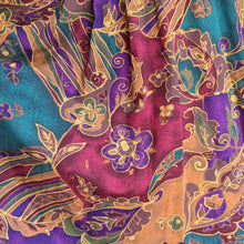 Load image into Gallery viewer, 80s Vintage Rayon Colorful Paisley Dress with Pockets
