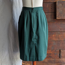 Load image into Gallery viewer, 80s Vintage Green Polyester Blend Pencil Skirt
