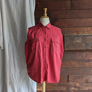 Y2K Plus Size Red Cotton Twill Top