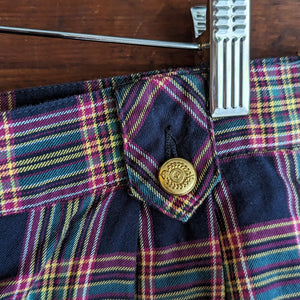 Vintage Cotton High-Rise Plaid Shorts