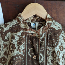 Load image into Gallery viewer, 50s/60s Vintage Brown Paisley A Line Dress with Belt
