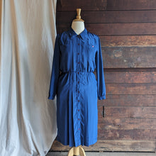 Load image into Gallery viewer, 90s Vintage Navy Polyester Shirtdress
