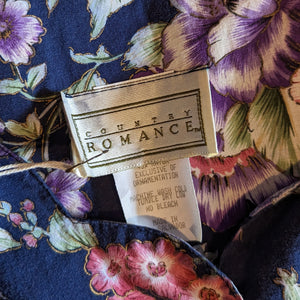 90s Vintage Blue Floral Day Dress