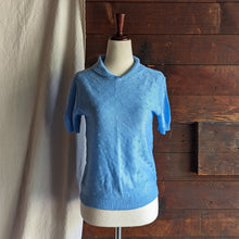 Load image into Gallery viewer, Vintage Light Blue Acrylic Knit Top
