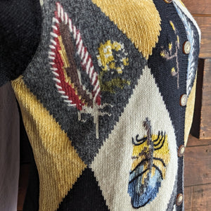 90s Vintage Wool Blend Feather Cardigan