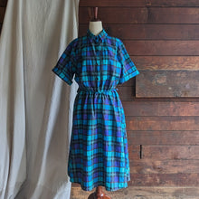 Load image into Gallery viewer, 60s Vintage Plaid A-Line Dress with Pockets

