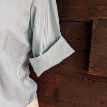 Load image into Gallery viewer, Vintage Light Blue Silk Blouse
