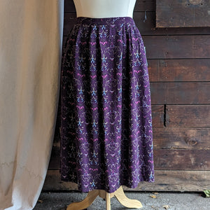 Plus Size Purple Rayon Maxi Skirt with Pockets