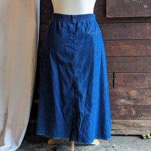 90s Vintage Plus Size Denim Maxi Skirt with Pockets