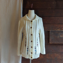 Load image into Gallery viewer, 80s Vintage Embroidered Acrylic Knit Cardigan
