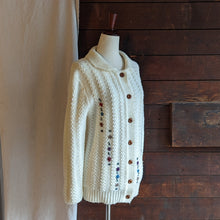 Load image into Gallery viewer, 80s Vintage Embroidered Acrylic Knit Cardigan
