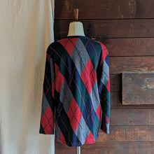 Load image into Gallery viewer, 90s Vintage Argyle Cotton Knit Cardigan
