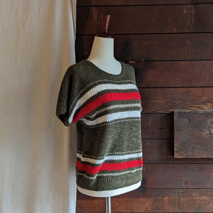 90s Vintage Striped Cotton Knit Top