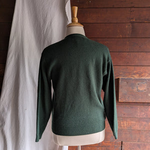 90s Vintage Green Cable Knit Cardigan