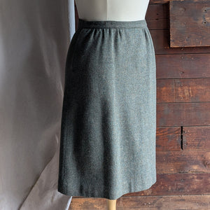 80s Vintage Sage Green Tweed Skirt