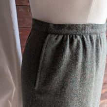 Load image into Gallery viewer, 80s Vintage Sage Green Tweed Skirt
