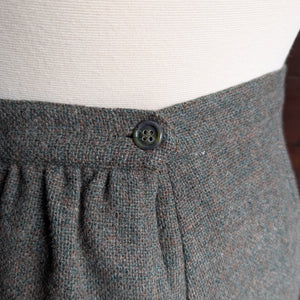 80s Vintage Sage Green Tweed Skirt