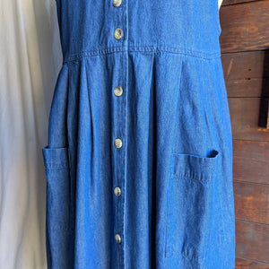 90s Vintage Denim Pinafore Dress