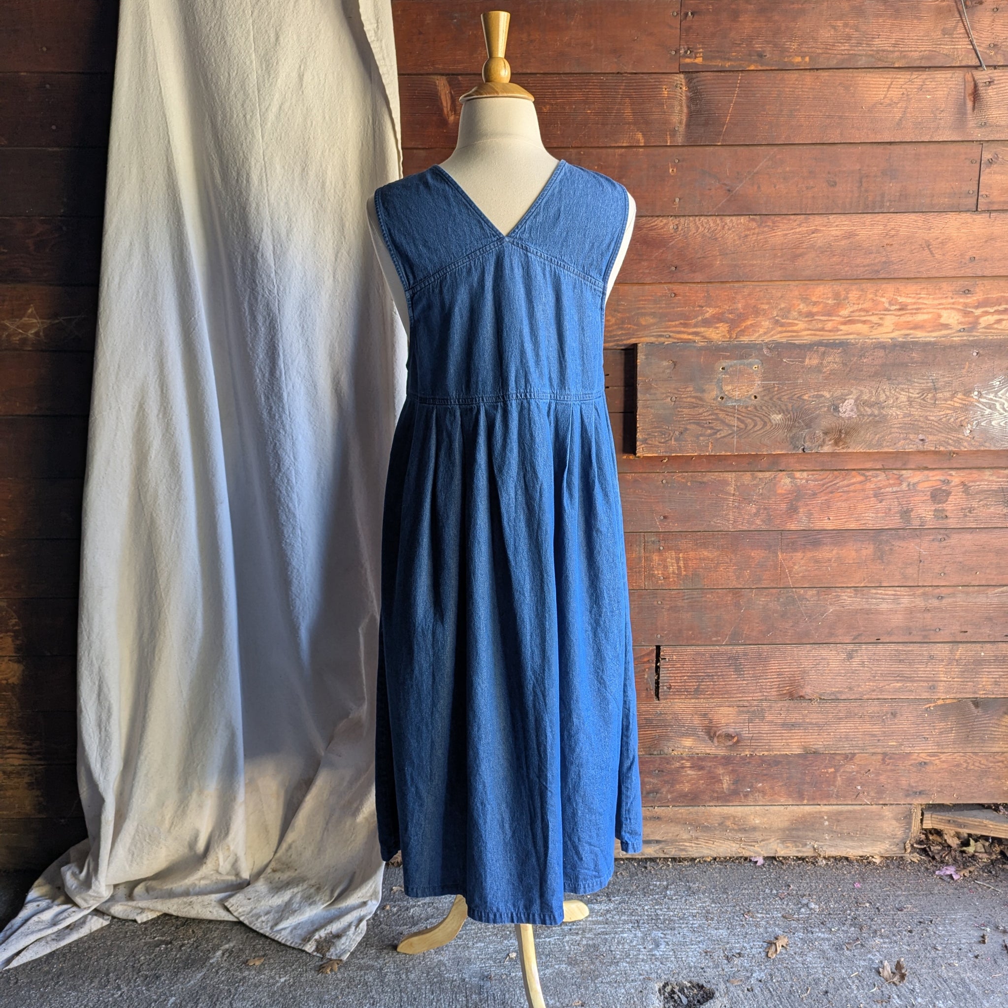 vintage denim pinafore dress 90s Vintage Denim Pinafore Dress Forager Vintage