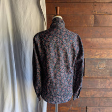 Load image into Gallery viewer, 80s Vintage Black Floral Bow Blouse
