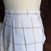 Load image into Gallery viewer, 80s Vintage White Windowpane Check Skirt
