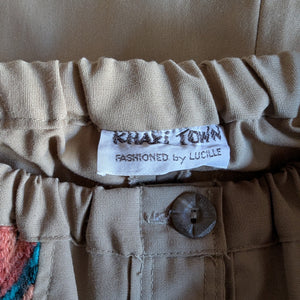 70s/80s Vintage A-Line Khaki Skirt