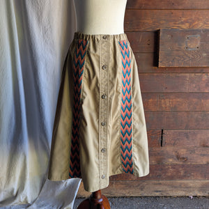 70s/80s Vintage A-Line Khaki Skirt