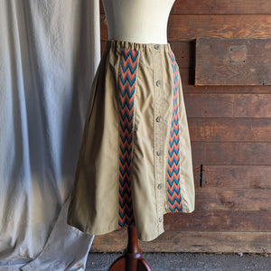 70s/80s Vintage A-Line Khaki Skirt