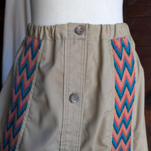 70s/80s Vintage A-Line Khaki Skirt