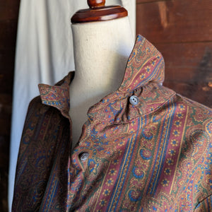 90s Vintage Brown Paisley Blouse